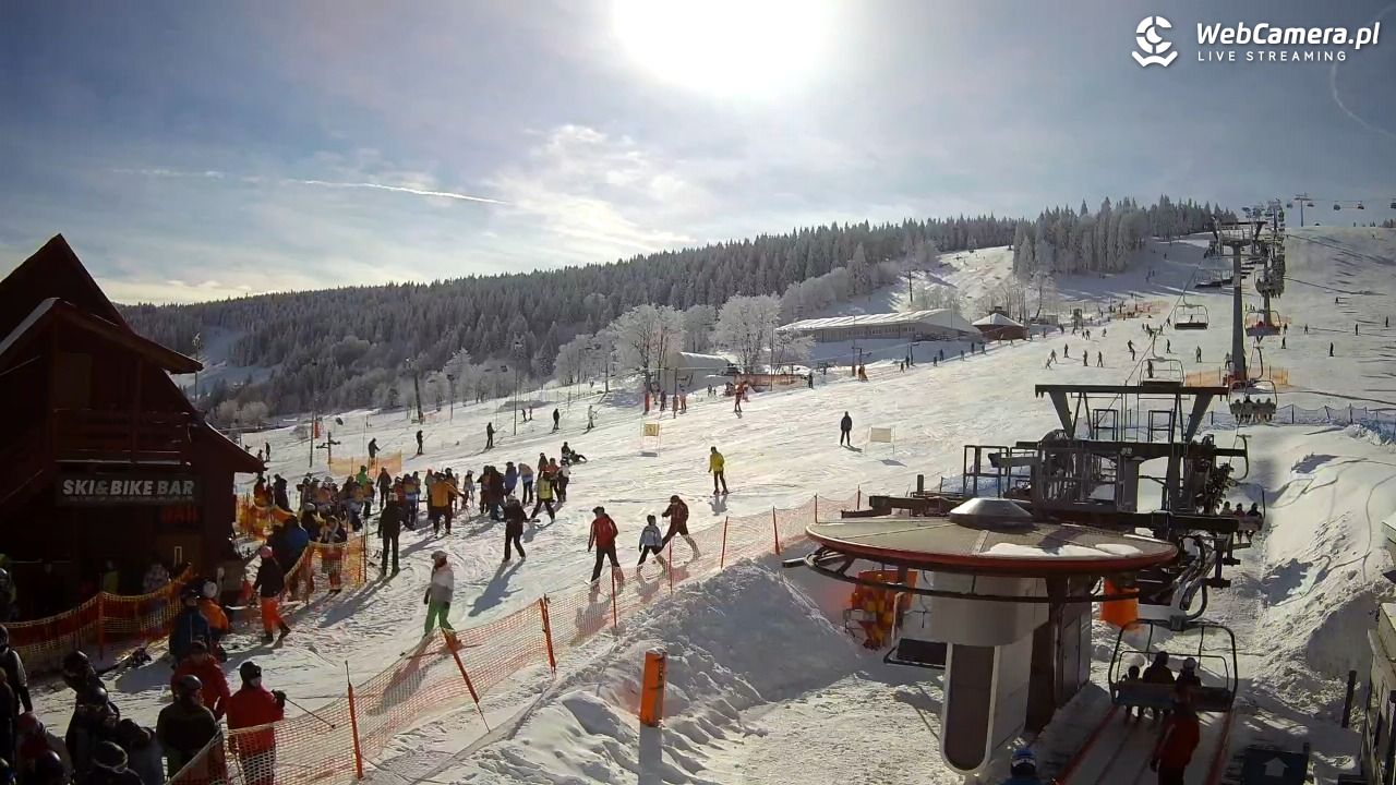 Zieleniec Sport Arena - Gryglówka - widok z dolnej stacji - 20 luty 2026, 13:32