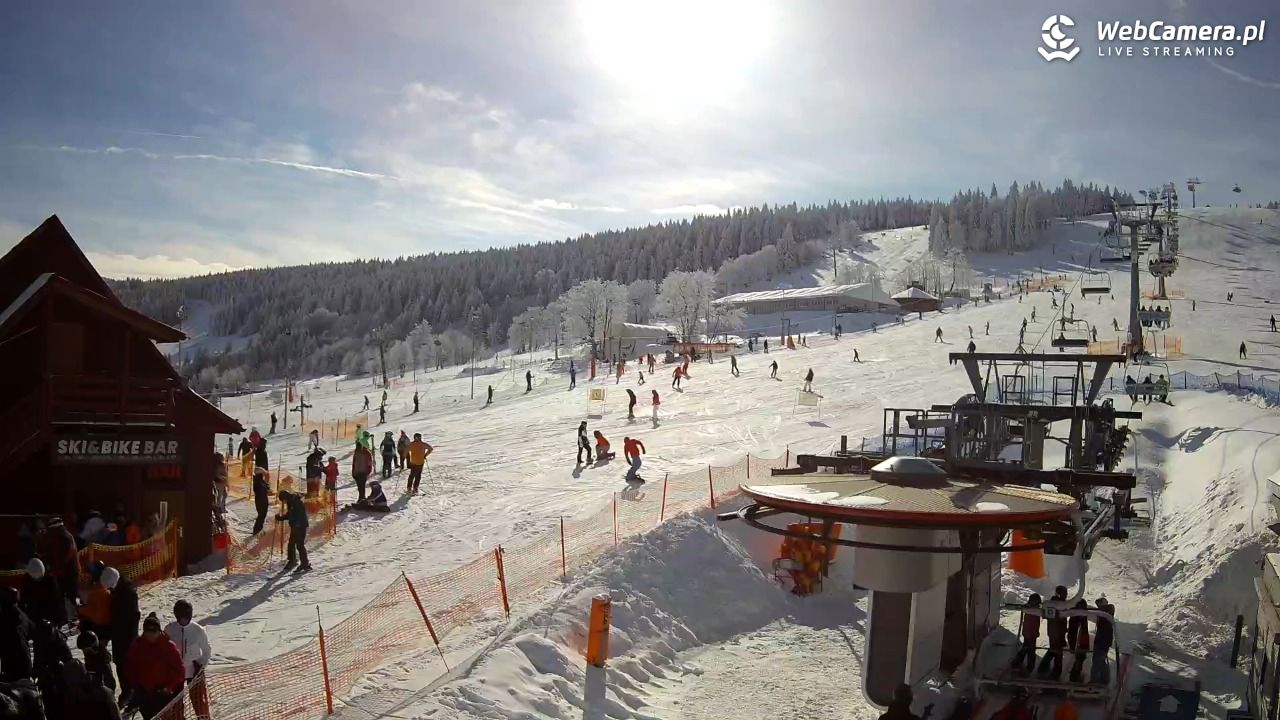 Zieleniec Sport Arena - Gryglówka - widok z dolnej stacji - 20 luty 2026, 13:35