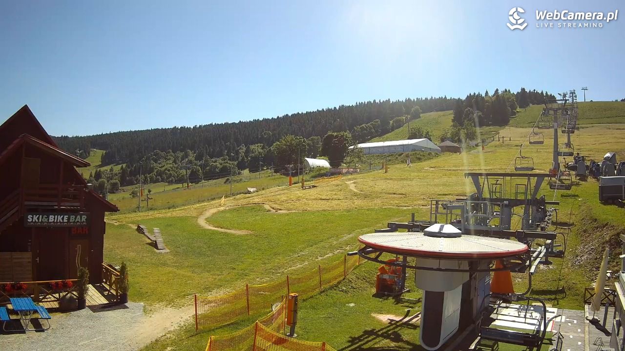 Zieleniec Sport Arena - Gryglówka - widok z dolnej stacji - 01 lipiec 2025, 14:51