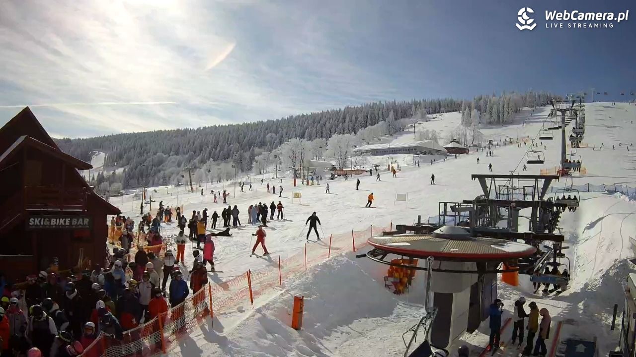 Zieleniec Sport Arena - Gryglówka - widok z dolnej stacji - 20 luty 2026, 11:56