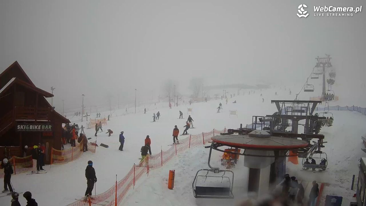 Zieleniec Sport Arena - Gryglówka - widok z dolnej stacji - 21 luty 2026, 15:40