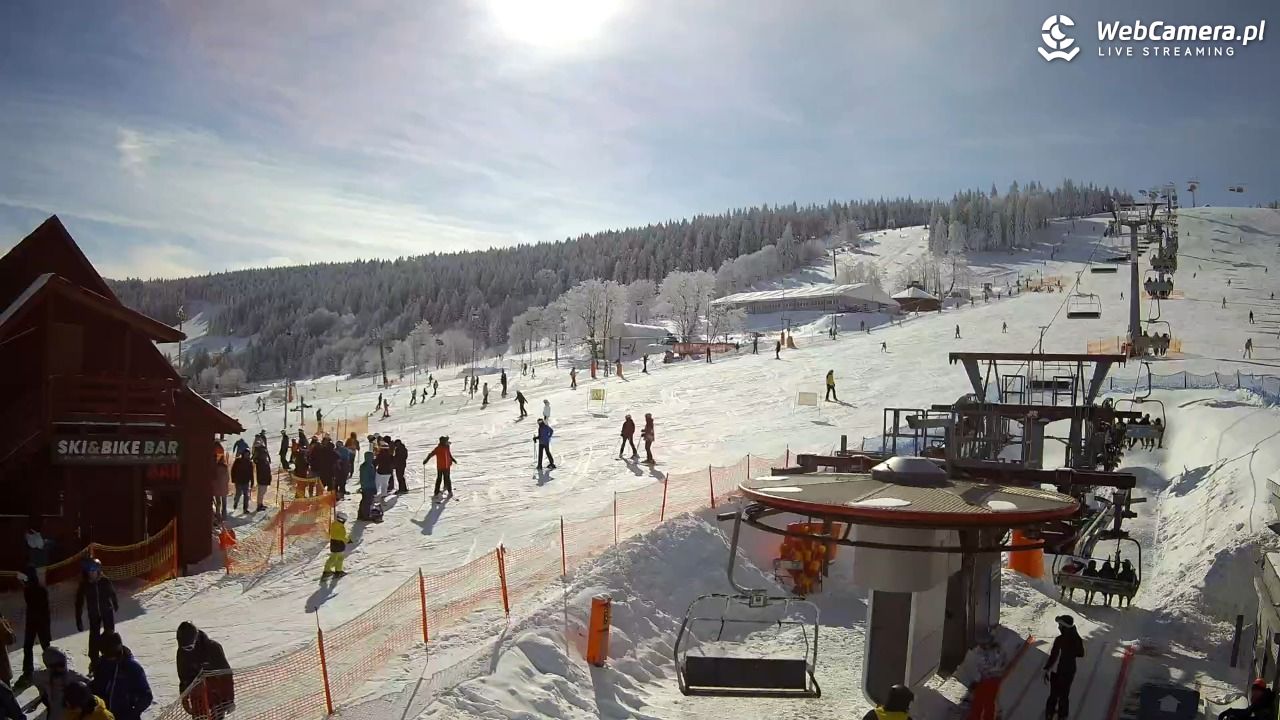 Zieleniec Sport Arena - Gryglówka - widok z dolnej stacji - 20 luty 2026, 13:10