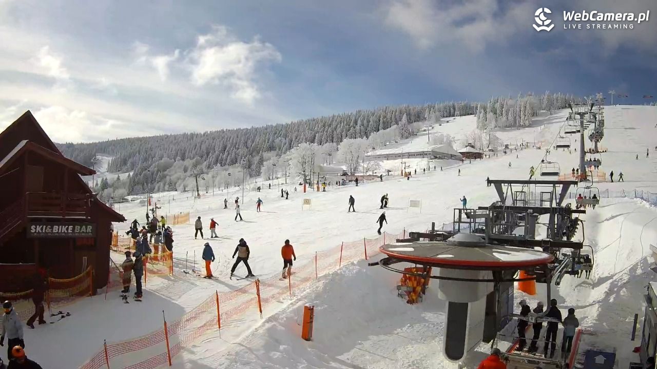 Zieleniec Sport Arena - Gryglówka - widok z dolnej stacji - 20 luty 2026, 10:44