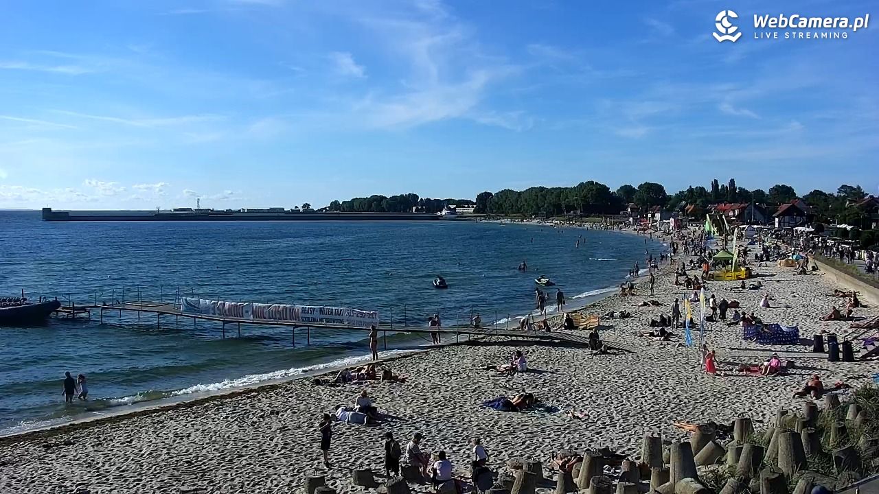 Hel - widok na bulwar i plażę - 12 sierpień 2026, 17:22