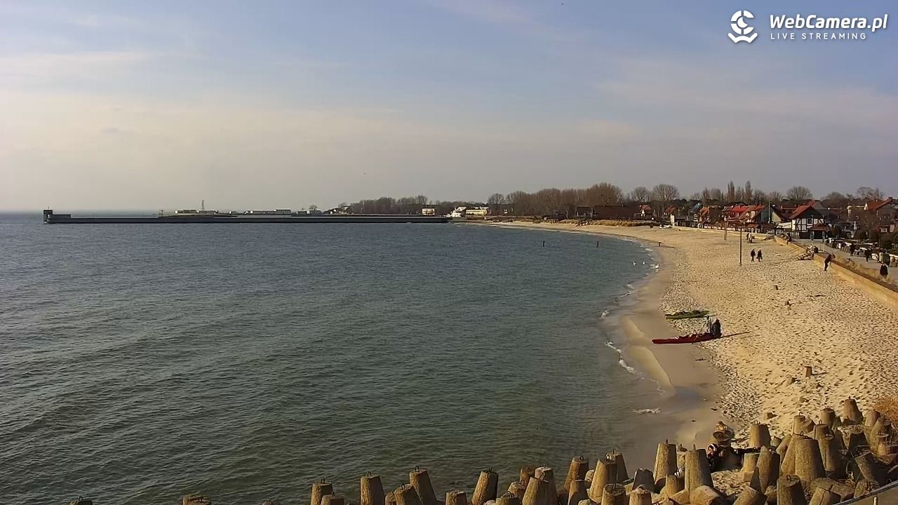 Hel - widok na bulwar i plażę - 14 marzec 2026, 15:24