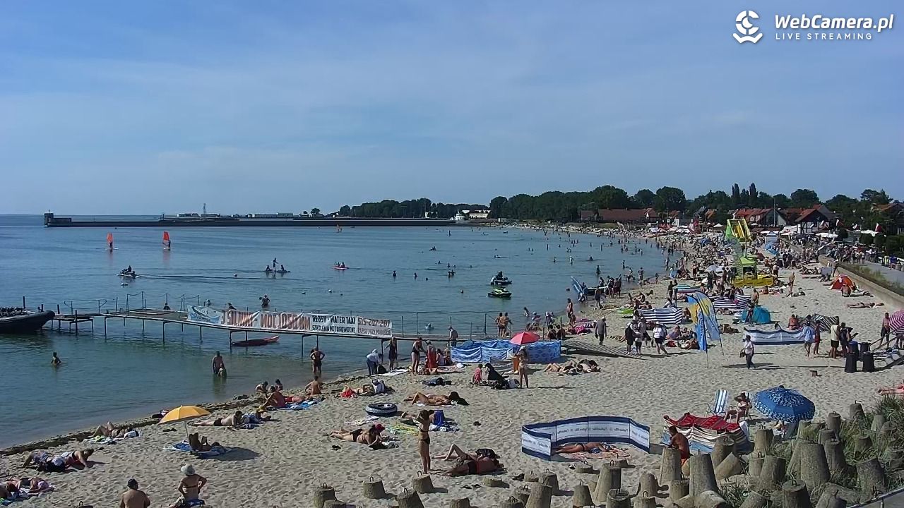 Hel - widok na bulwar i plażę - 14 sierpień 2026, 15:31