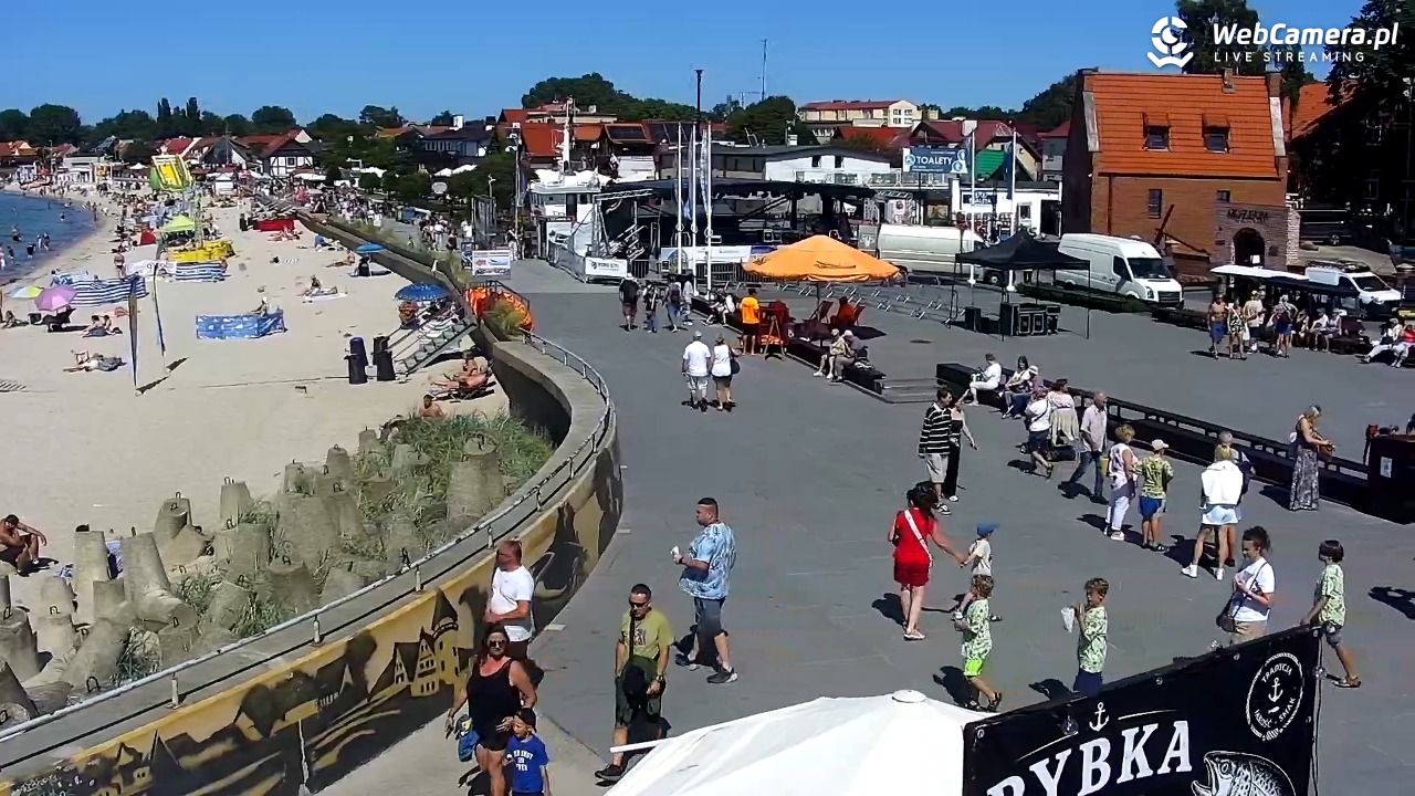 Hel - widok na bulwar i plażę - 13 sierpień 2026, 12:41