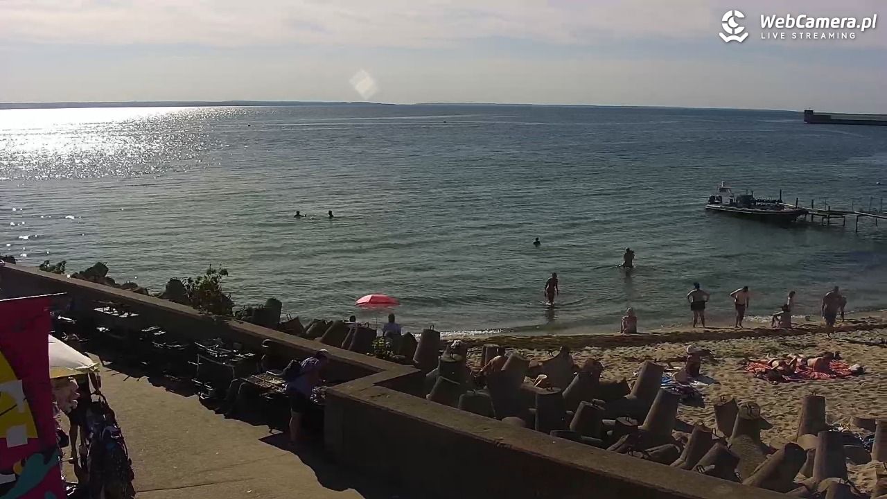 Hel - widok na bulwar i plażę - 13 sierpień 2026, 16:24