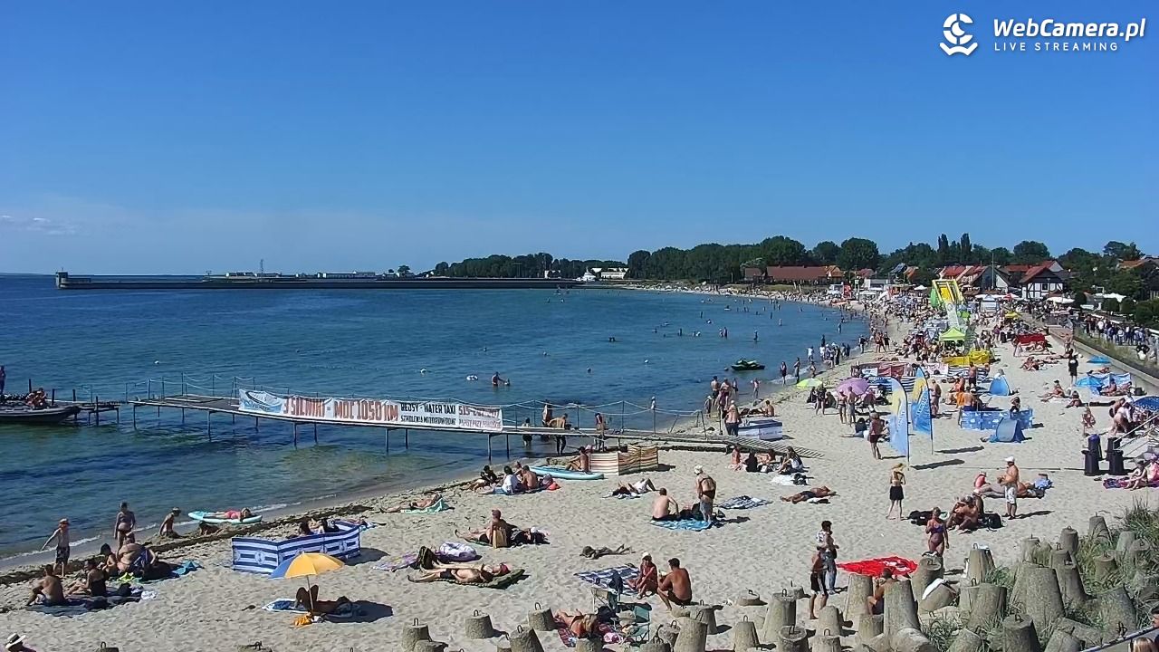 Hel - widok na bulwar i plażę - 13 sierpień 2026, 14:23