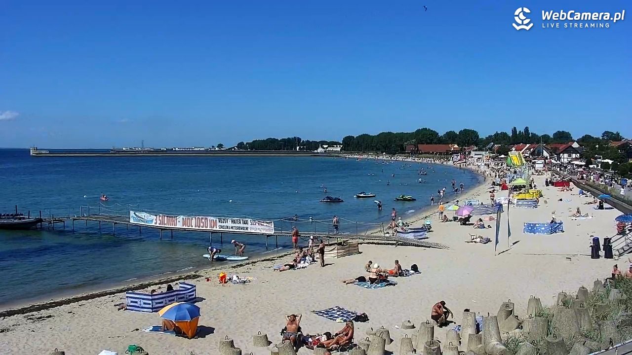Hel - widok na bulwar i plażę - 13 sierpień 2026, 12:41