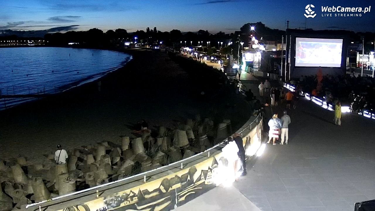 Hel - widok na bulwar i plażę - 12 sierpień 2026, 21:35