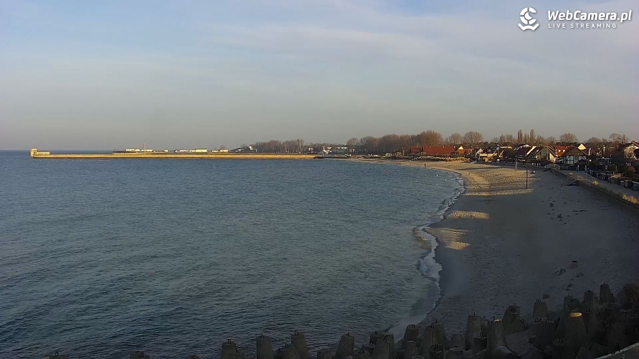 Hel - widok na bulwar i plażę - 14 marzec 2026, 07:13