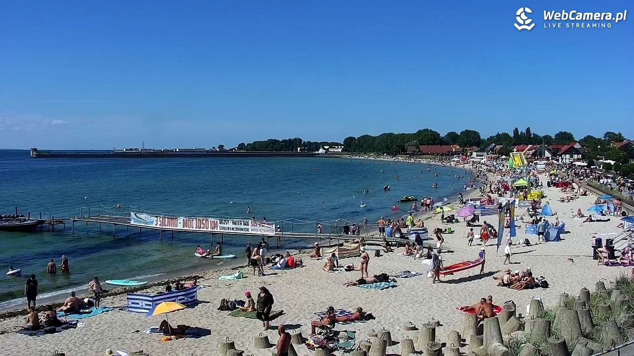 Hel - widok na bulwar i plażę - 13 sierpień 2026, 14:04