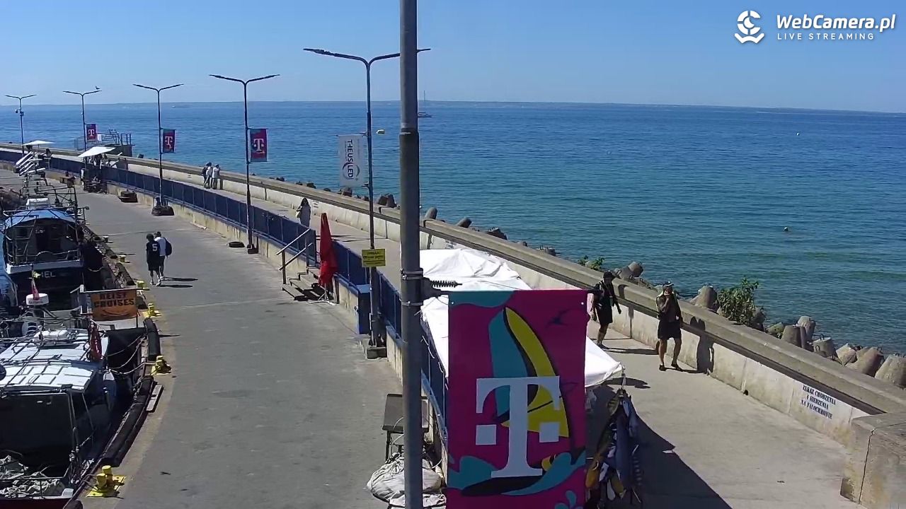 Hel - widok na bulwar i plażę - 14 sierpień 2026, 12:07