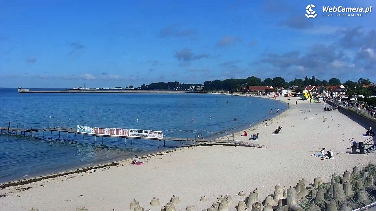 Hel - widok na bulwar i plażę - 13 sierpień 2026, 10:13
