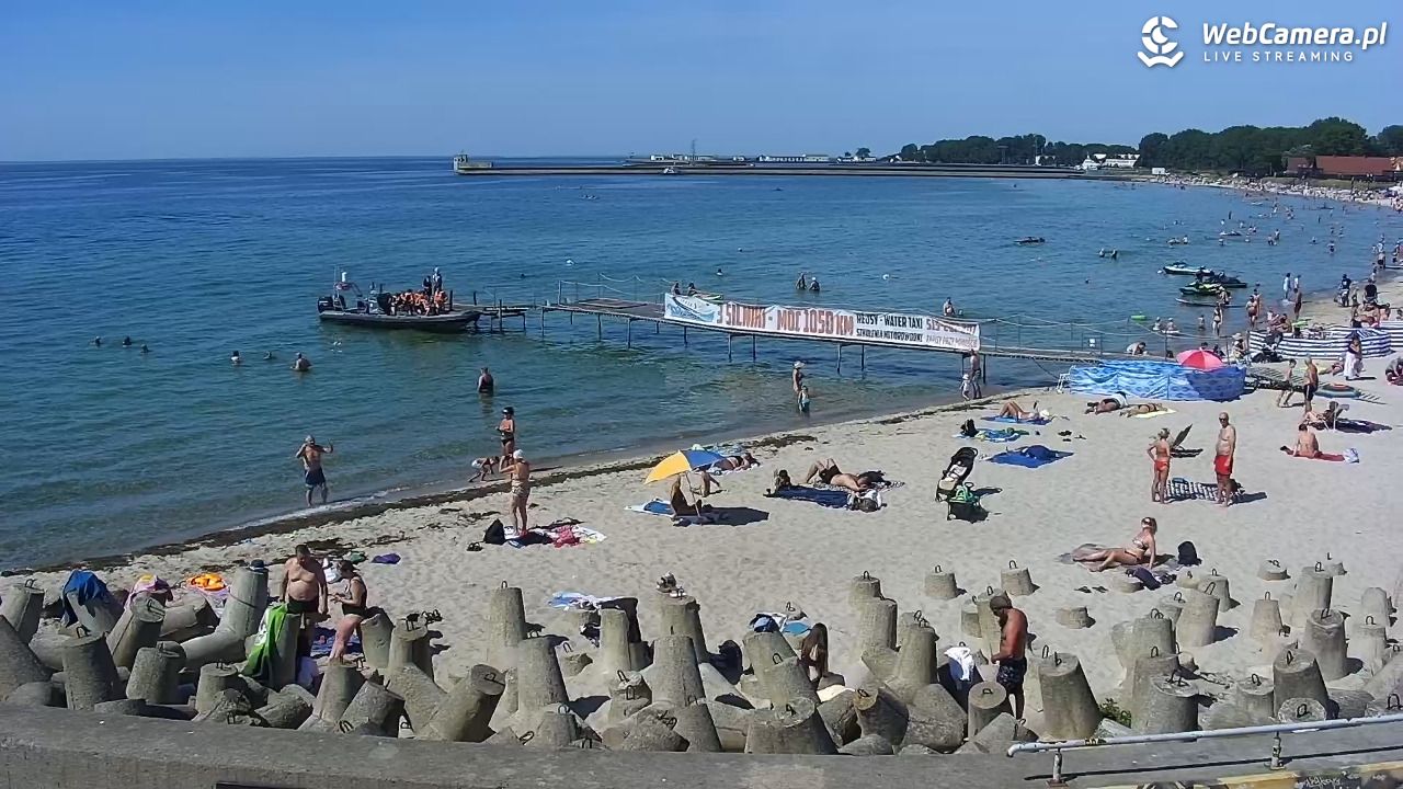 Hel - widok na bulwar i plażę - 14 sierpień 2026, 12:55