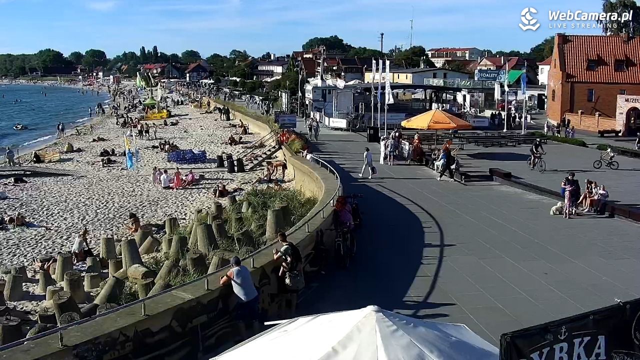 Hel - widok na bulwar i plażę - 12 sierpień 2026, 17:27