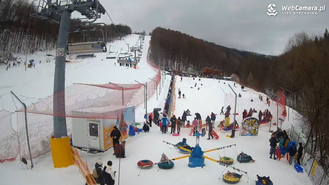 Hotel Stok w Wiśle - widok na tor saneczkowy - 22 luty 2026, 12:53