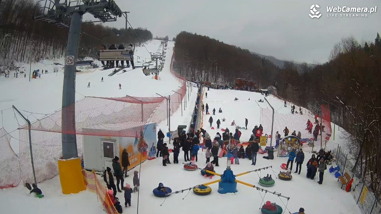 Hotel Stok w Wiśle - widok na tor saneczkowy - 21 luty 2026, 14:40