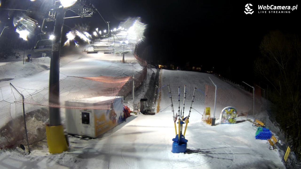 Hotel Stok w Wiśle - widok na tor saneczkowy - 22 luty 2026, 19:56