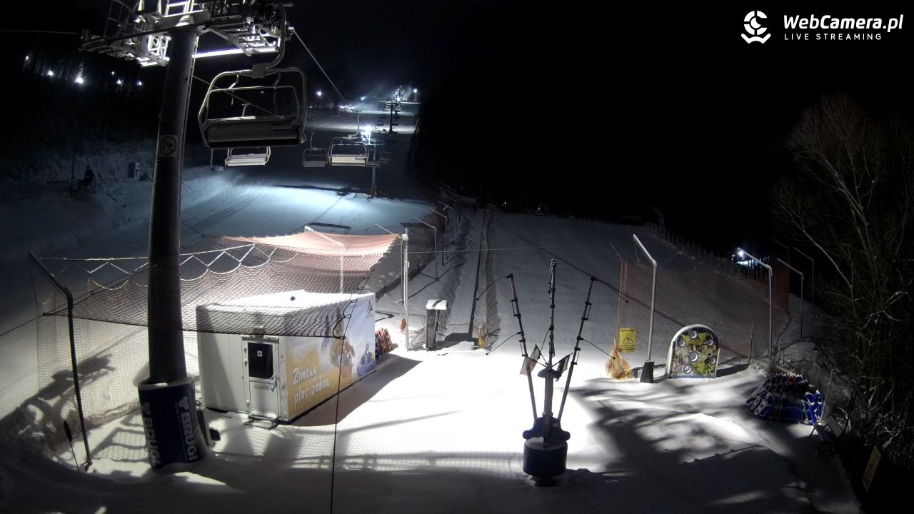 Hotel Stok w Wiśle - widok na tor saneczkowy - 31 grudzień 2025, 01:44
