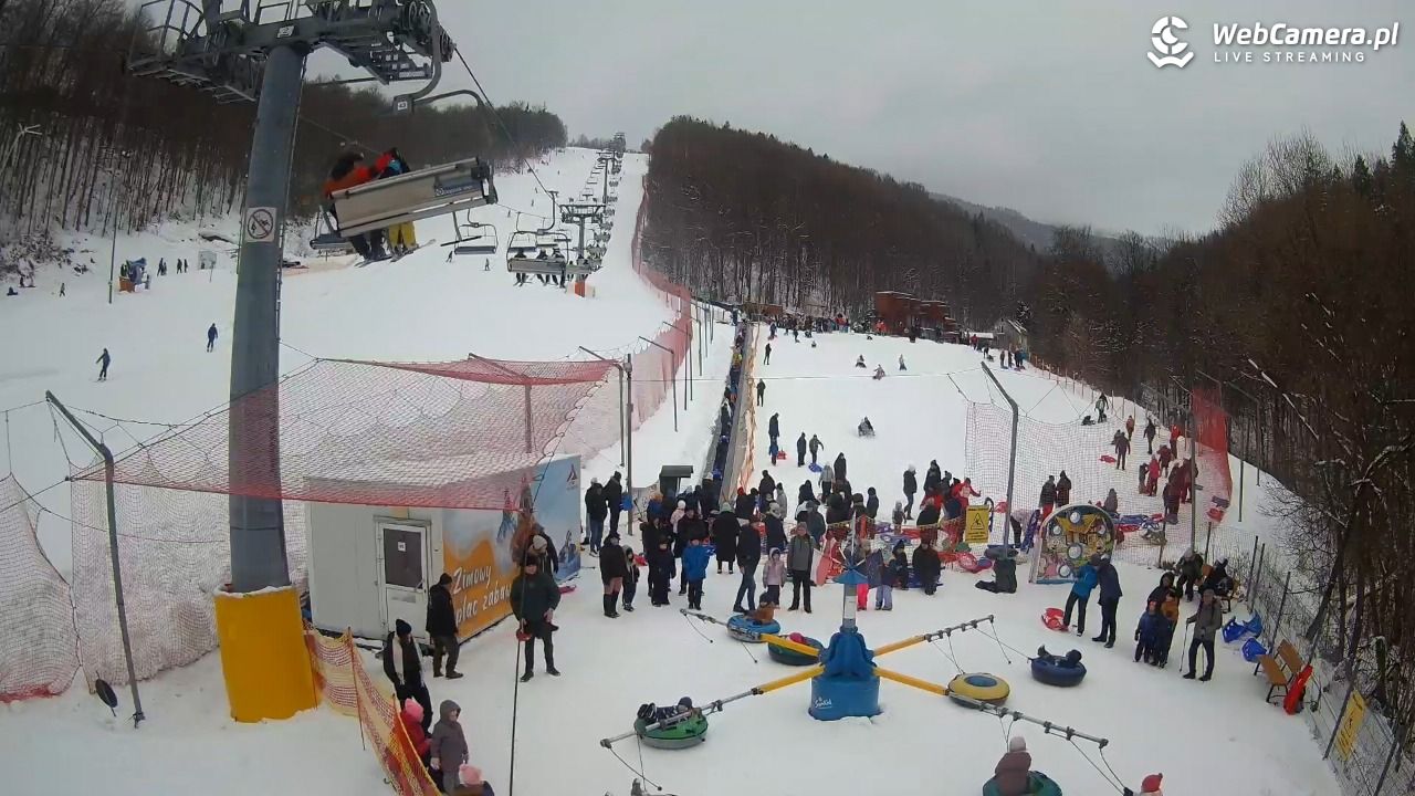 Hotel Stok w Wiśle - widok na tor saneczkowy - 21 luty 2026, 14:40