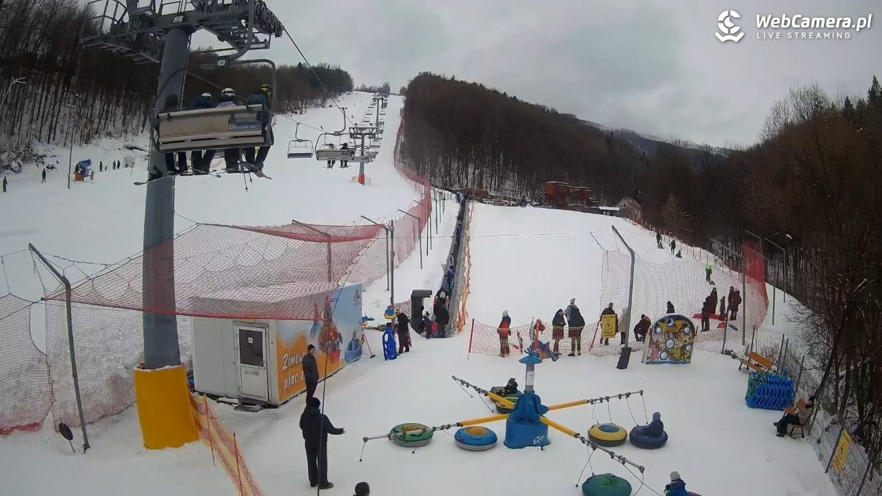 Hotel Stok w Wiśle - widok na tor saneczkowy - 22 luty 2026, 10:41