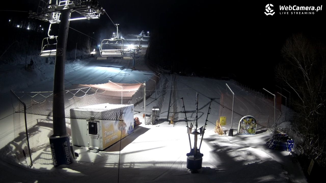 Hotel Stok w Wiśle - widok na tor saneczkowy - 31 grudzień 2025, 04:20
