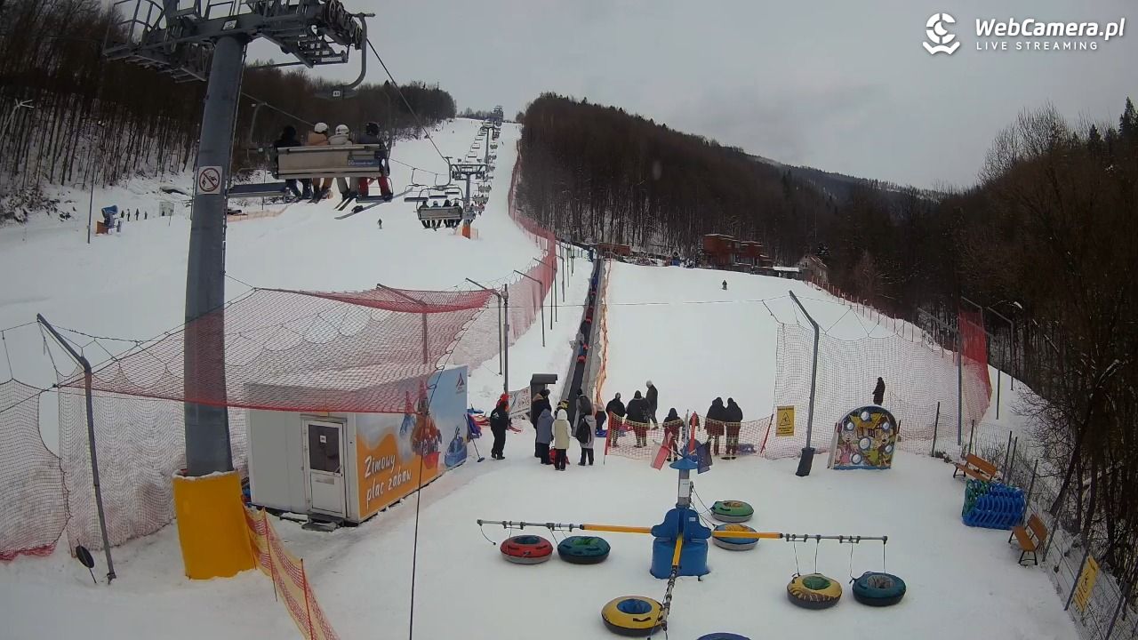 Hotel Stok w Wiśle - widok na tor saneczkowy - 22 luty 2026, 10:16