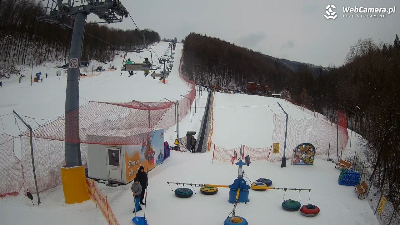 Hotel Stok w Wiśle - widok na tor saneczkowy - 22 luty 2026, 09:58