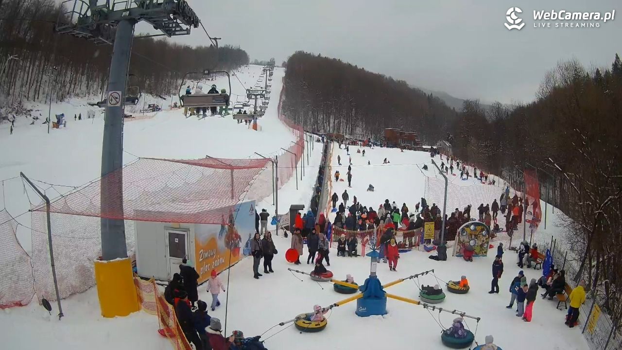 Hotel Stok w Wiśle - widok na tor saneczkowy - 21 luty 2026, 14:05