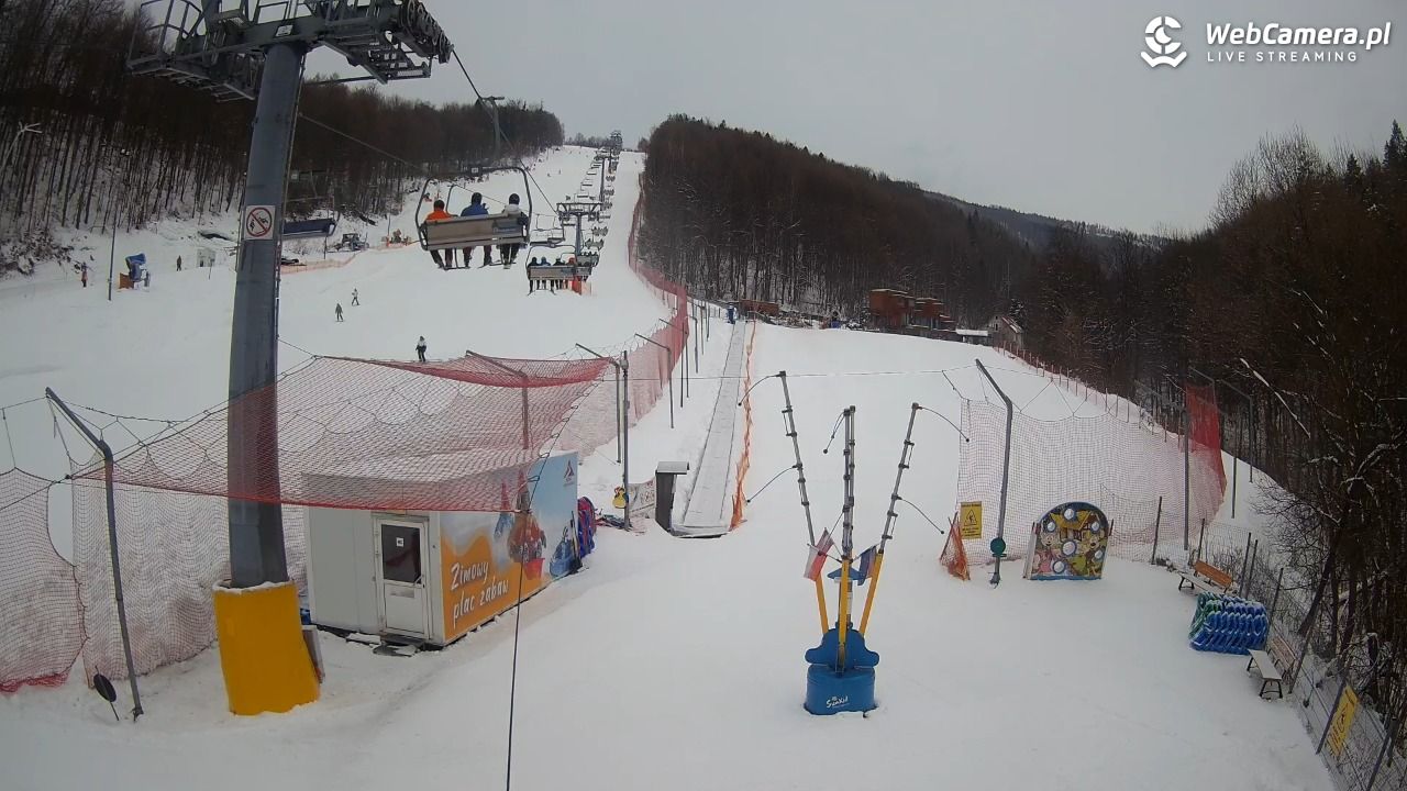 Hotel Stok w Wiśle - widok na tor saneczkowy - 22 luty 2026, 08:51