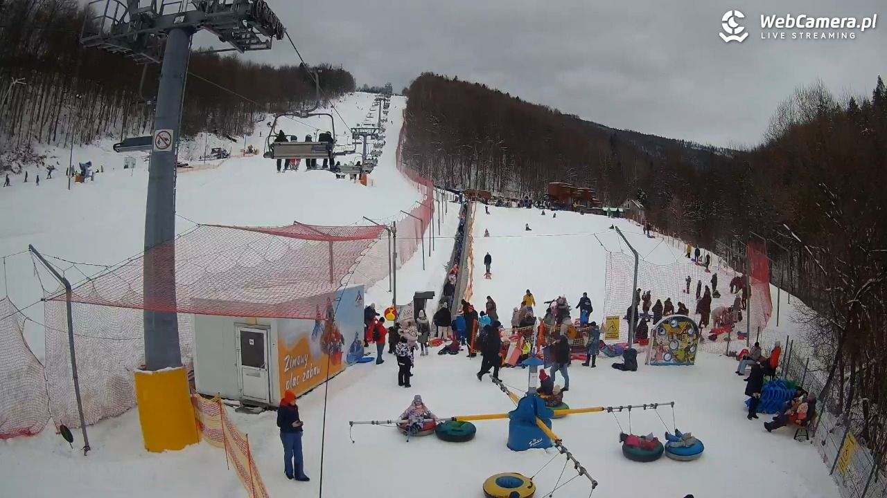 Hotel Stok w Wiśle - widok na tor saneczkowy - 21 luty 2026, 11:10