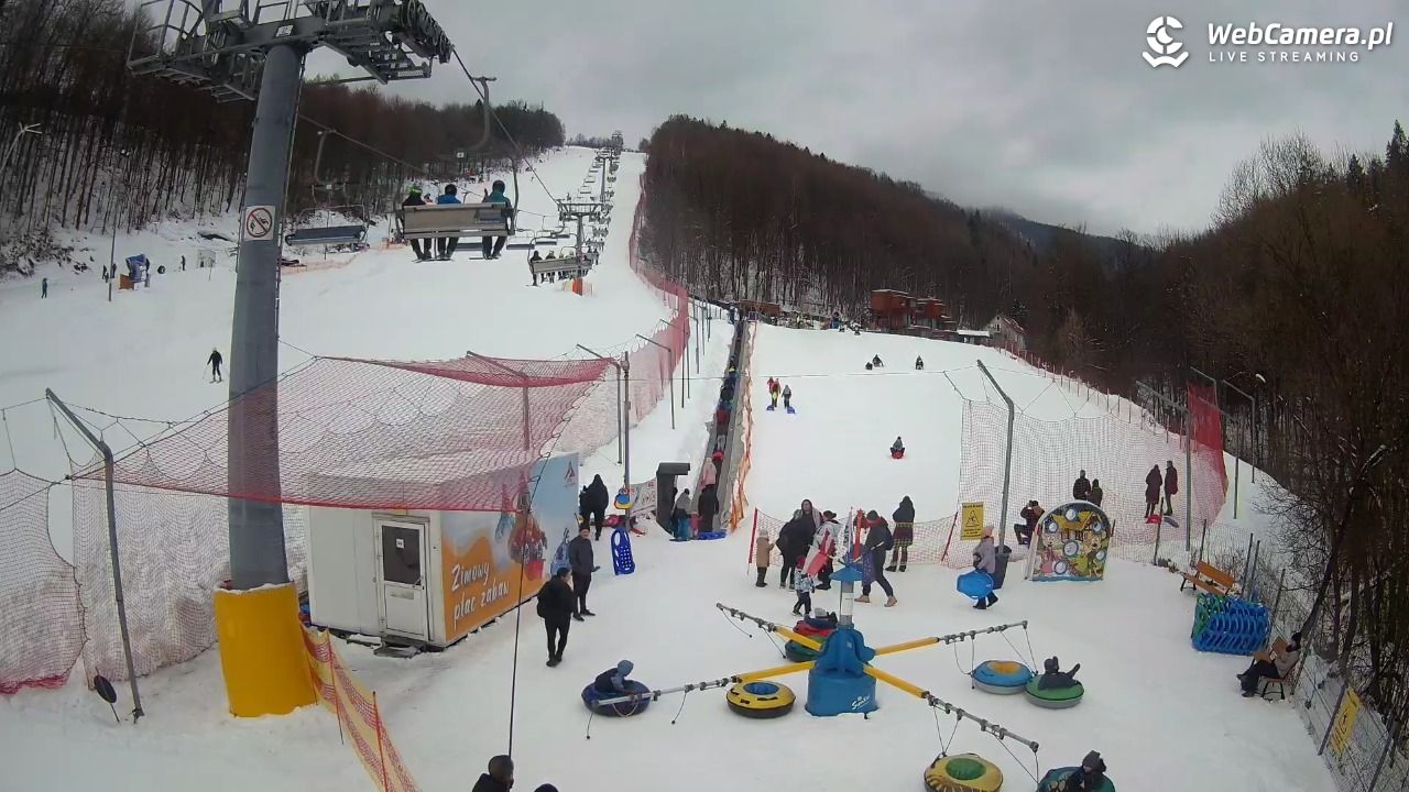 Hotel Stok w Wiśle - widok na tor saneczkowy - 22 luty 2026, 10:34