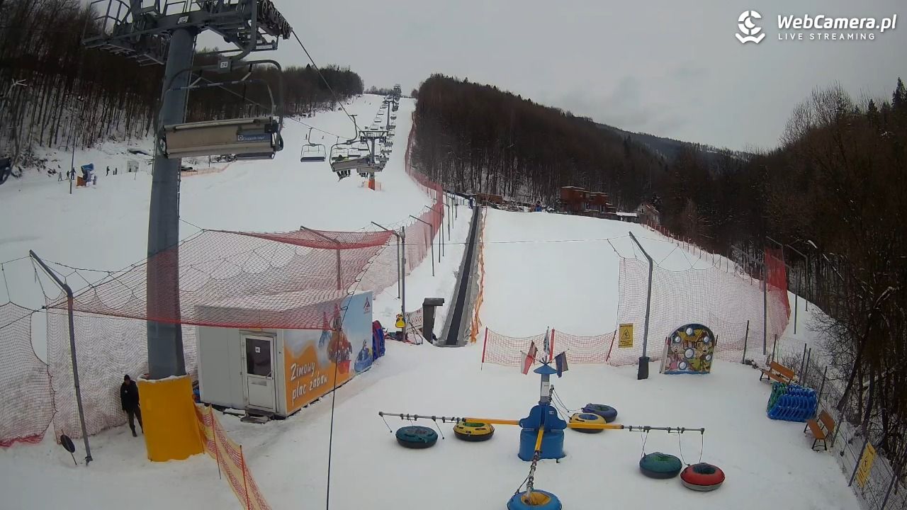 Hotel Stok w Wiśle - widok na tor saneczkowy - 22 luty 2026, 09:56