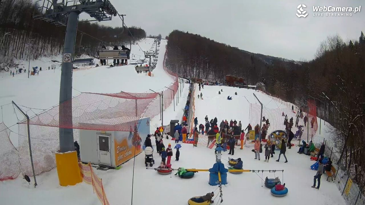 Hotel Stok w Wiśle - widok na tor saneczkowy - 21 luty 2026, 11:31