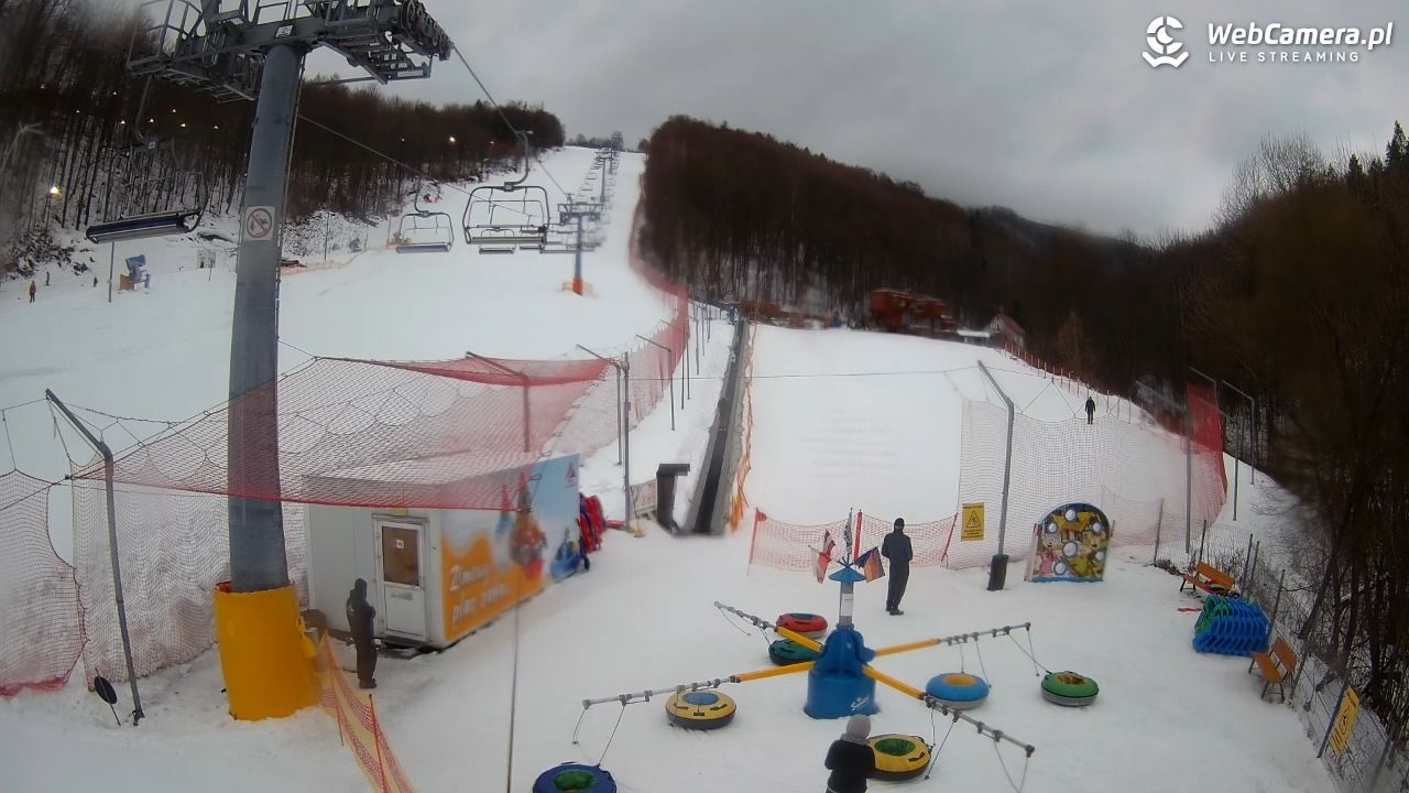 Hotel Stok w Wiśle - widok na tor saneczkowy - 22 luty 2026, 16:39