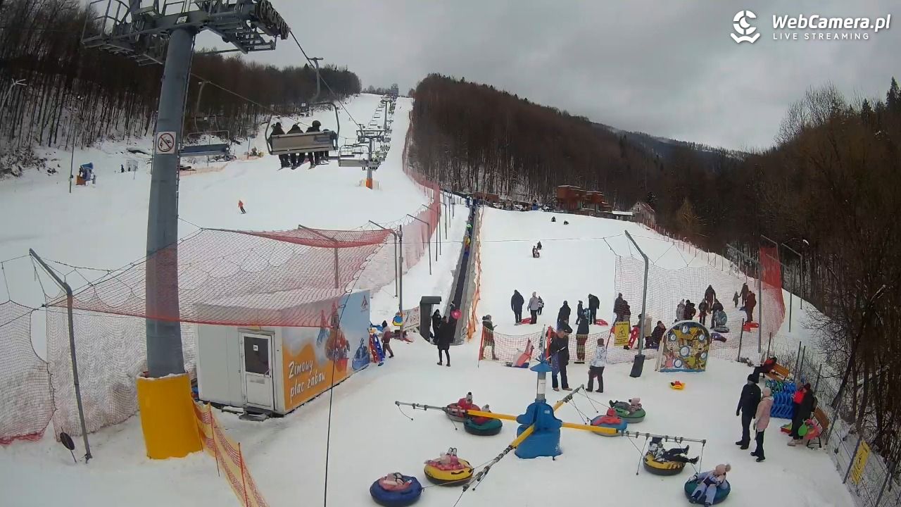 Hotel Stok w Wiśle - widok na tor saneczkowy - 22 luty 2026, 10:48