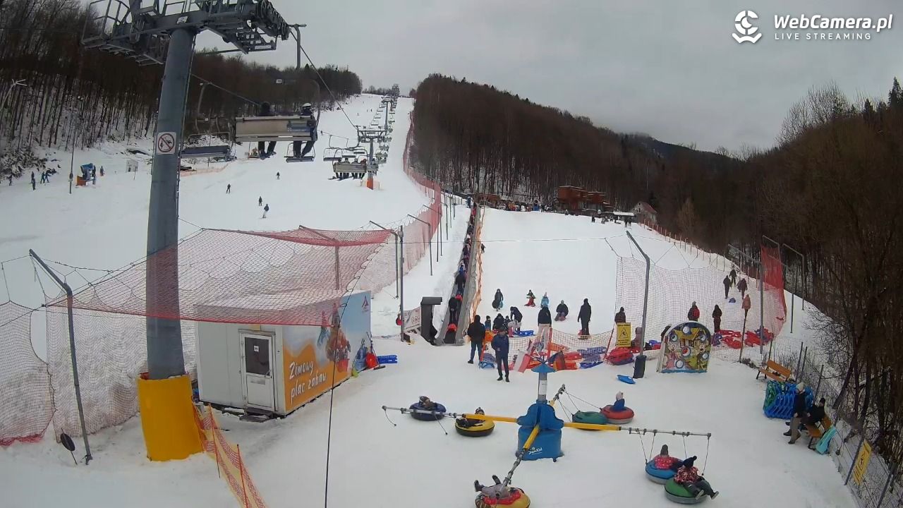 Hotel Stok w Wiśle - widok na tor saneczkowy - 22 luty 2026, 14:15