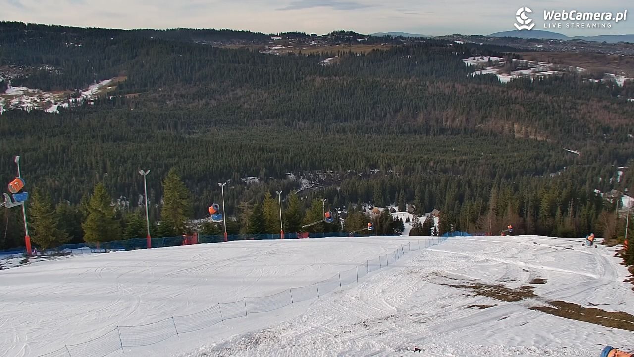 Jurgów ski - widok z górnej stacji NOWOŚĆ - 16 grudzień 2025, 11:30
