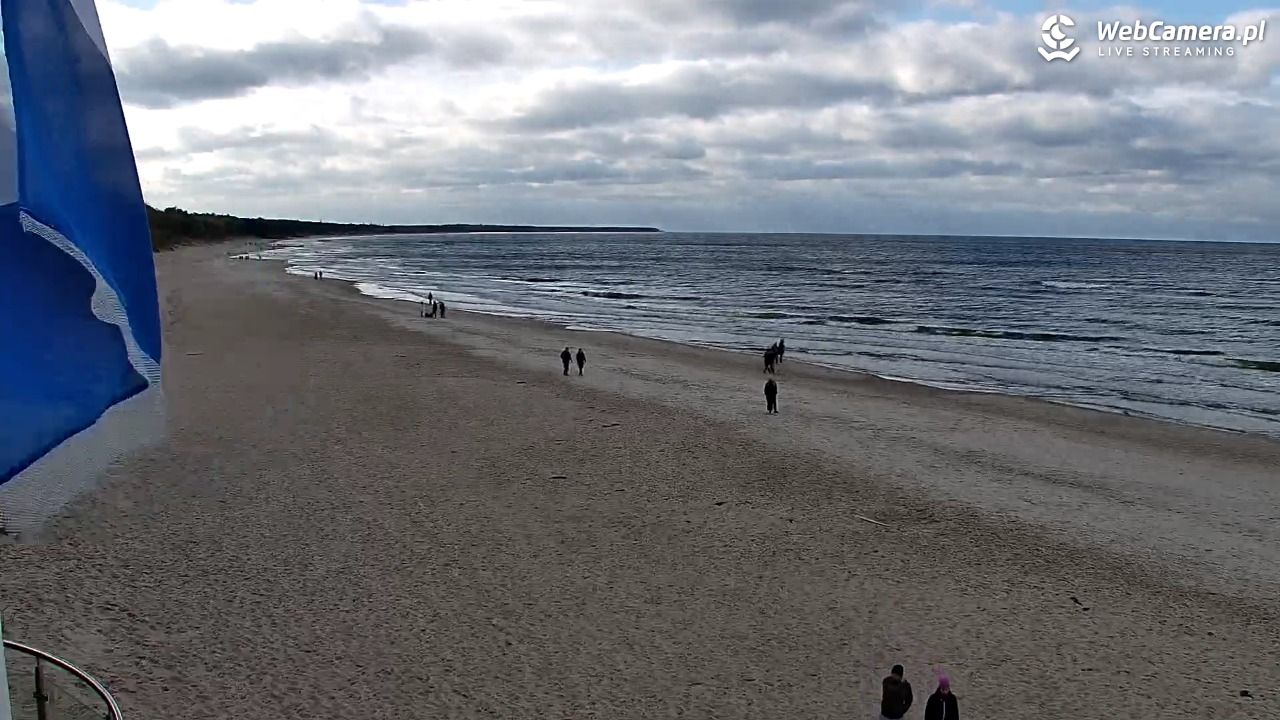 Kołobrzeg - widok na plażę zachodnią - 25 październik 2025, 13:30