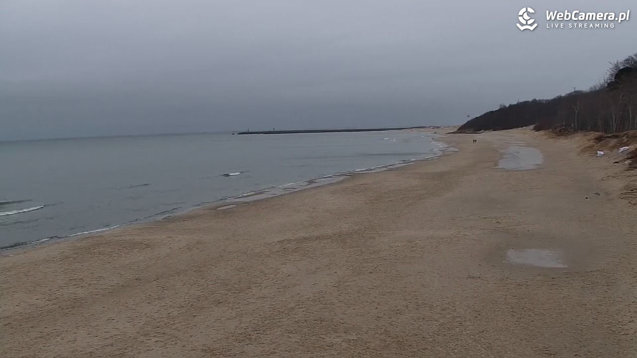 Kołobrzeg - widok na plażę zachodnią - 22 luty 2026, 13:23