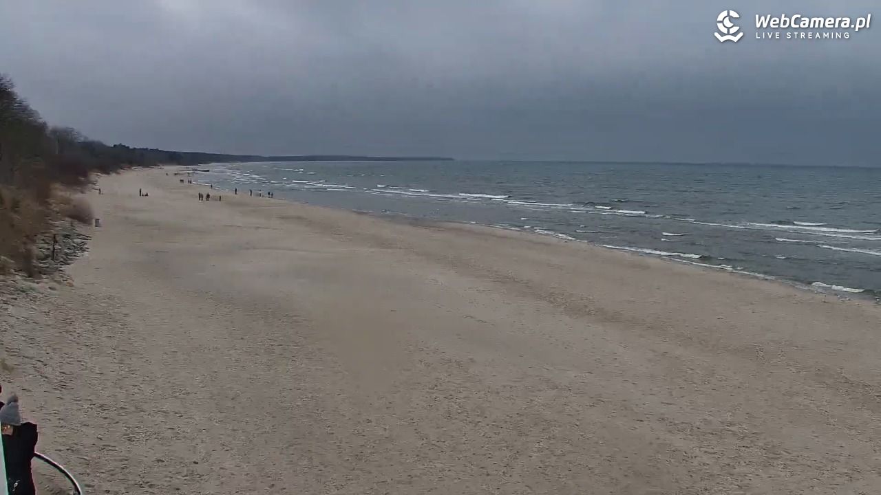 Kołobrzeg - widok na plażę zachodnią - 23 luty 2026, 11:45