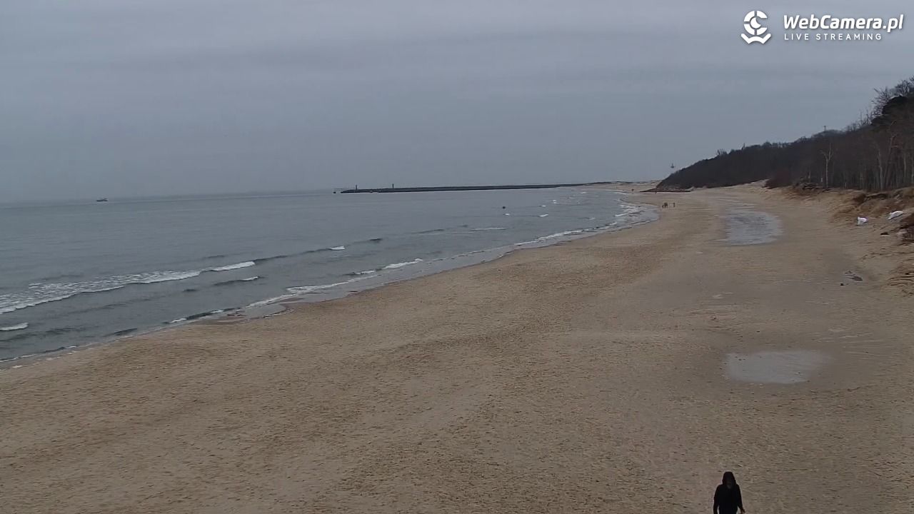 Kołobrzeg - widok na plażę zachodnią - 22 luty 2026, 11:10