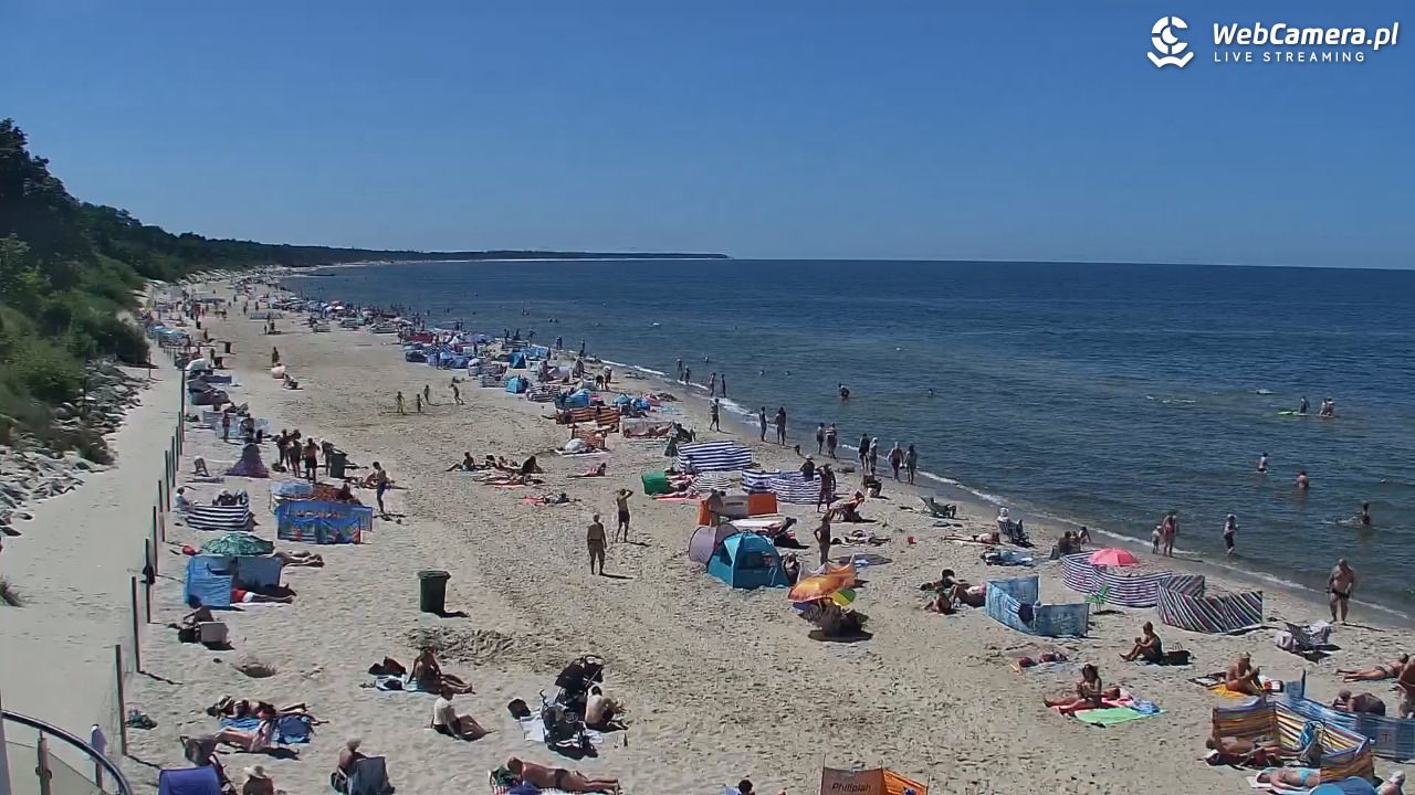 Kołobrzeg - widok na plażę zachodnią - 01 lipiec 2025, 13:36