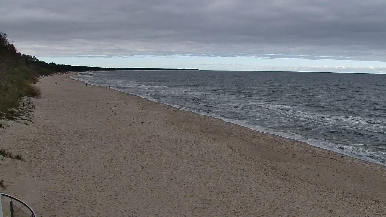 Kołobrzeg - widok na plażę zachodnią - 13 październik 2026, 08:41