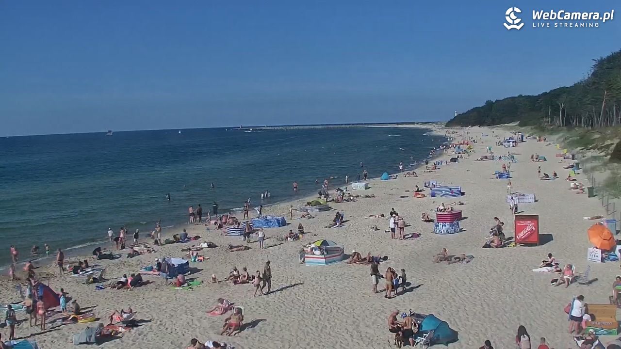Kołobrzeg - widok na plażę zachodnią - 16 lipiec 2026, 17:08