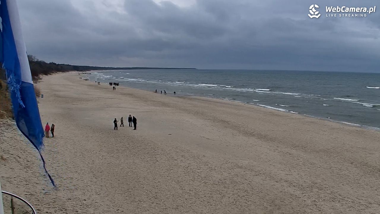 Kołobrzeg - widok na plażę zachodnią - 23 luty 2026, 12:15