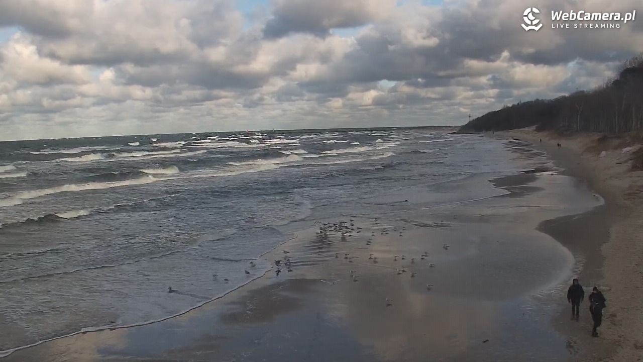 Kołobrzeg - widok na plażę zachodnią - 30 grudzień 2025, 13:05