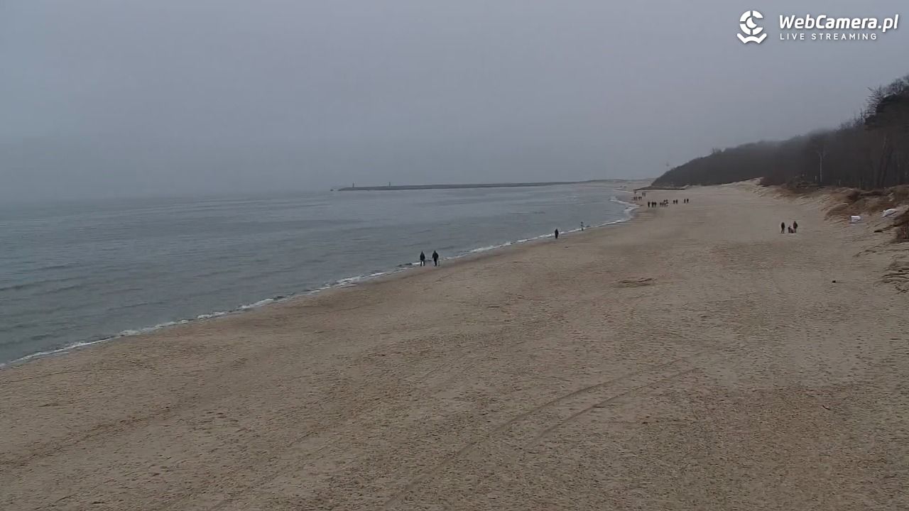 Kołobrzeg - widok na plażę zachodnią - 24 luty 2026, 12:08